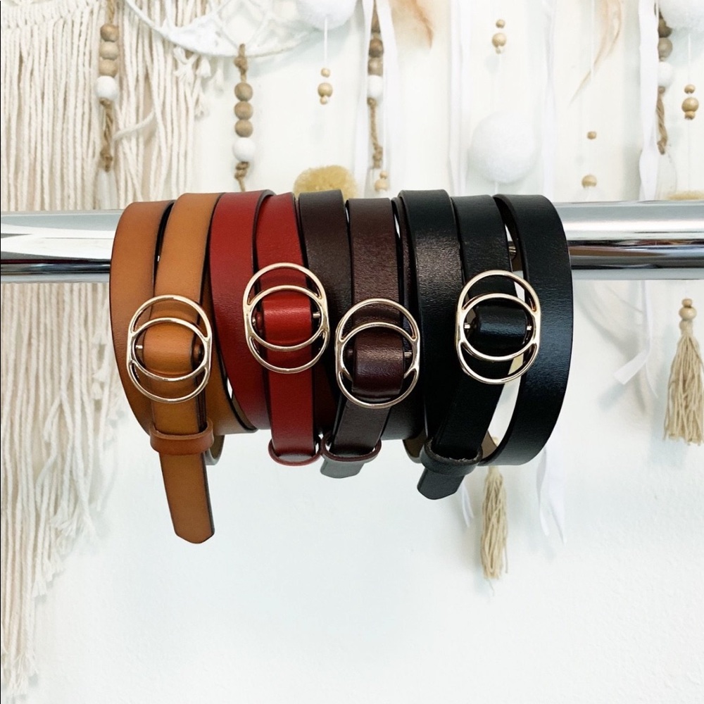 Brown Double Ring Belt // 100% Leather - Picture 5 of 5
